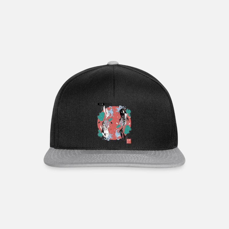 Yin Yang Koi - Snapback Cap - Schwarz/Grau