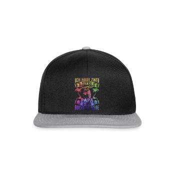 Surfen Wellenreiten Surfing Papa Surfbrett Surfer - Snapback Cap - Schwarz/Grau - Vorne