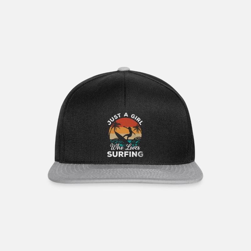 Surfing Girl - Nur ein Mädchen, das gerne surft - - Snapback Cap - Schwarz/Grau