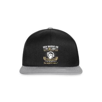 Maschinist 50. Geburtstag 50 Jahre Feuerwehr - Snapback Cap - Schwarz/Grau - Vorne