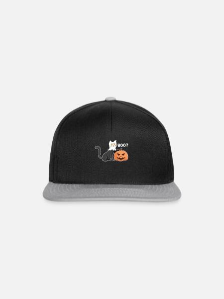 Geister Halloween Katze - Snapback Cap - Schwarz/Grau