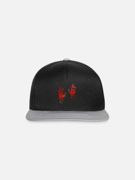 Halloween blutige Hände - Snapback Cap - Schwarz/Grau
