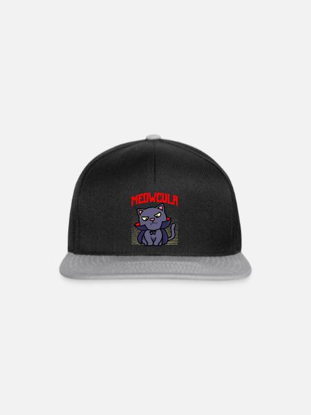 Dracula Halloween Katze - Snapback Cap - Schwarz/Grau