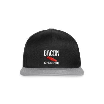 Bacon Is Meat Candy - Snapback Cap - black/grey - Front