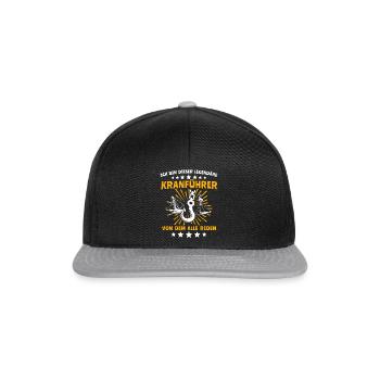 Kranfahrer Kran Legende Kranführer - Snapback Cap - Schwarz/Grau - Vorne
