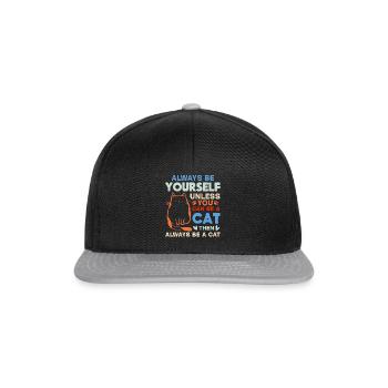 Lustiger Katzenliebhaber Ich bin immer du selbst, - Snapback Cap - Schwarz/Grau - Vorne