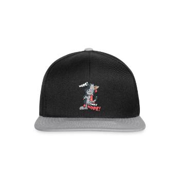 Nope! geneverte and lazy cat Nö cat lover - Snapback Cap - black/grey - Front
