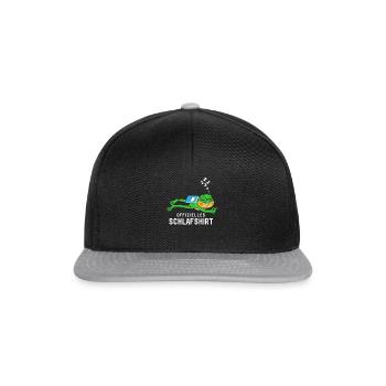 Offizielles Schlafshirt Schlafanzug Frosch Buch - Snapback Cap - Schwarz/Grau - Vorne