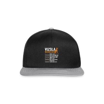 Vizsla Merkmale Ungarischer Vizsla - Snapback Cap - Schwarz/Grau - Vorne