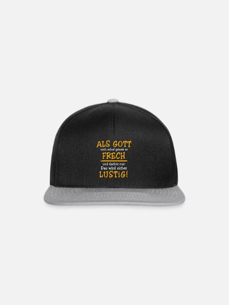 Lustig Sprüche Gott Grinste - Snapback Cap - Schwarz/Grau