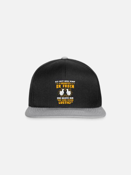 Lustig Sprüche Gott Grinste - Snapback Cap - Schwarz/Grau