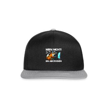 Nerv nicht bin am Zocken Gaming Fuchs - Snapback Cap - Schwarz/Grau - Vorne