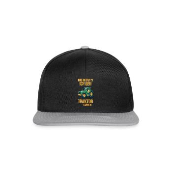 Mir reicht's Ich geh Traktor fahren - Snapback Cap - Schwarz/Grau - Vorne