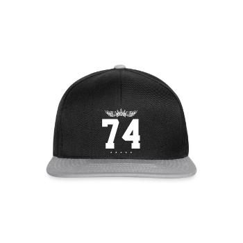 74 Number crown - Snapback Cap - black/grey - Front
