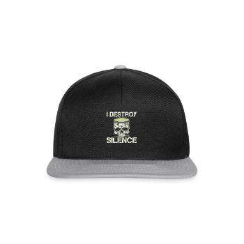 Schlagzeug Schlagzeuger Schlagzeuglehrer Musiker - Snapback Cap - Schwarz/Grau - Vorne