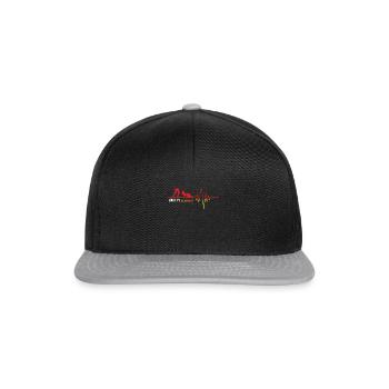 Mäht in Germany Deutschland Rasenmäher Herzschlag - Snapback Cap - Schwarz/Grau - Vorne
