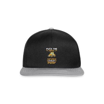 Fuck le cheval de vrais princes viennent par tracteur fermier - Casquette snapback - noir/gris - Devant