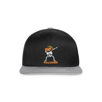 Joyeux Halloween Squelette Citrouille Halloween Dabbing - Casquette snapback - noir/gris - Devant