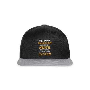Profis Arbeiten Handwerker - Snapback Cap - Schwarz/Grau - Vorne