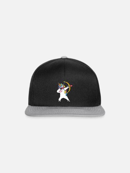 Dabbing Einhorn Bogenschießen - Snapback Cap - Schwarz/Grau