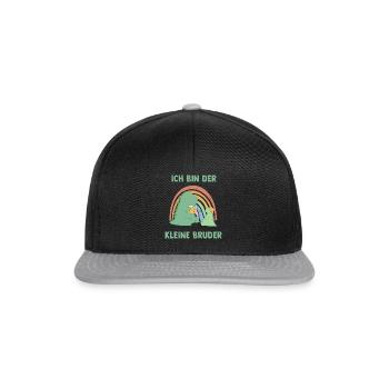 Dinosaurier Kleiner Bruder - Ich bin der kleine - Snapback Cap - Schwarz/Grau - Vorne