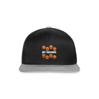 Drôle de citrouilles d’Halloween Mes sentiments Halloween Pum - Casquette snapback - noir/gris - Devant