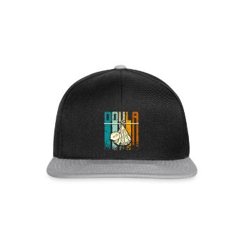 Retro Vintage Doula - Snapback Cap - Schwarz/Grau - Vorne