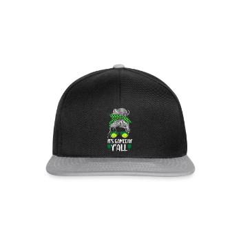 Pickleball Cute Girl Ladies - Snapback Cap - Schwarz/Grau - Vorne