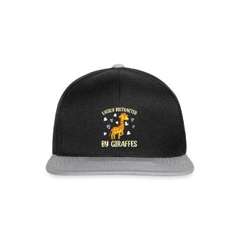 Girafe Je Facilement Distrait Par Girafes I Mignon Gir - Casquette snapback - noir/gris - Devant