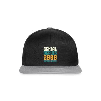 Génial depuis 2008 - Casquette snapback - noir/gris - Devant