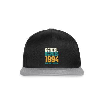 Génial depuis 1994 - Casquette snapback - noir/gris - Devant