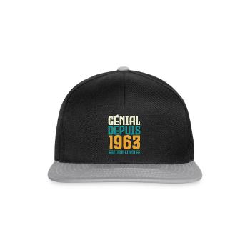 Génial depuis 1963 - Casquette snapback - noir/gris - Devant