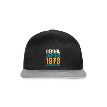 Génial depuis 1973 - Casquette snapback - noir/gris - Devant