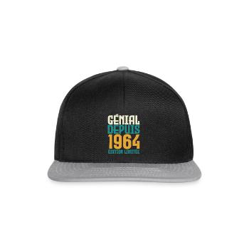 Génial depuis 1964 - Casquette snapback - noir/gris - Devant
