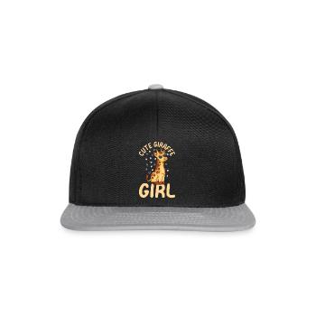 Giraffe Girls Giraffe Lover Cute Giraffe Girl - Snapback Cap - Schwarz/Grau - Vorne