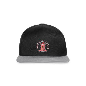 Frohe Schweinachten - Snapback Cap - Schwarz/Grau - Vorne