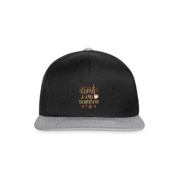 Coffee and Doberman - Snapback Cap - black/grey - Front
