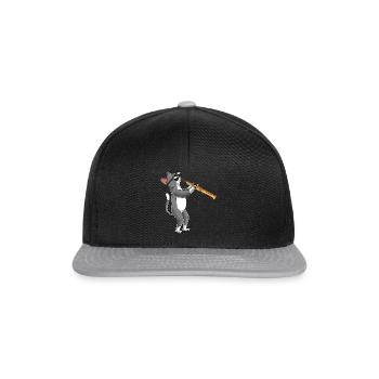 Cat joue Soprano Saxophone Saxophoniste Jazz - Casquette snapback - noir/gris - Devant