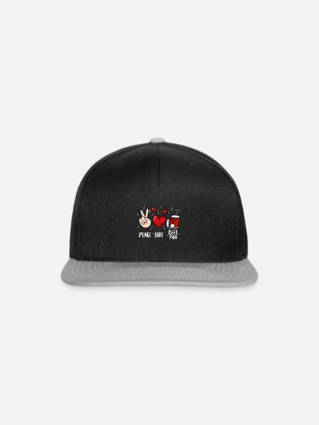 Bier Pong Trinkspiel - Snapback Cap - Schwarz/Grau