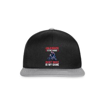 Dirtbike Grandpa Is My Name Dirt Bike Is My Game - - Snapback Cap - black/grey - Front
