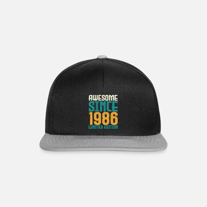 Awesome seit 1986 limitierte Auflage. - Snapback Cap - Schwarz/Grau
