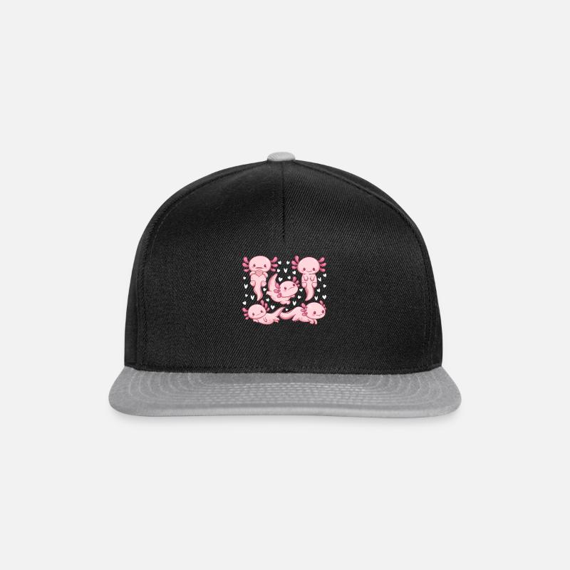 Axolotl Lover - Kawaii Axolotl Cute Axolotls - Snapback Cap - Schwarz/Grau