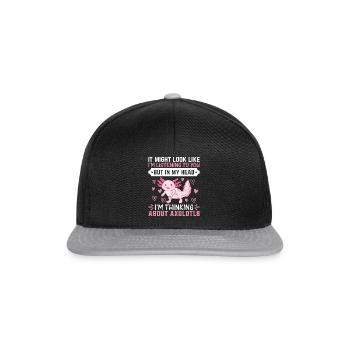 Axolotl - Mais dans ma tête je pense à Axolot - Casquette snapback - noir/gris - Devant