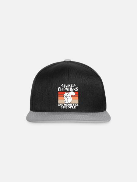 Streifenhörnchen Chipmunk Nagetier Geschenk - Snapback Cap - Schwarz/Grau