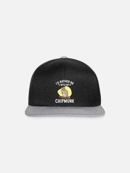 Streifenhörnchen Chipmunk Nagetier Geschenk - Snapback Cap - Schwarz/Grau