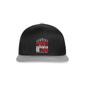 je ne suis pas parfait, supporteur de Caen. - Casquette snapback - noir/gris - Devant