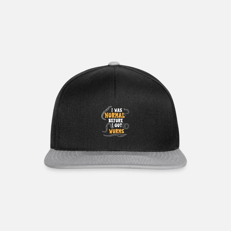 I was normal before I got worms, vermiculture - Snapback Cap - black/grey