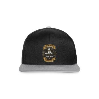 Vintage 29 ans, Idée cadeau d'anniversaire 29 ans. - Casquette snapback - noir/gris - Devant