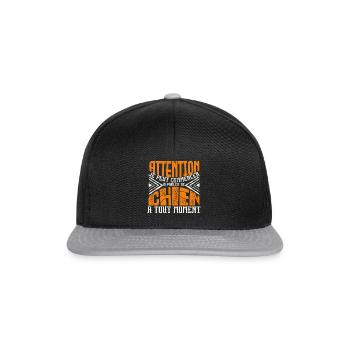 Avertissement, chien à tout moment. - Casquette snapback - noir/gris - Devant