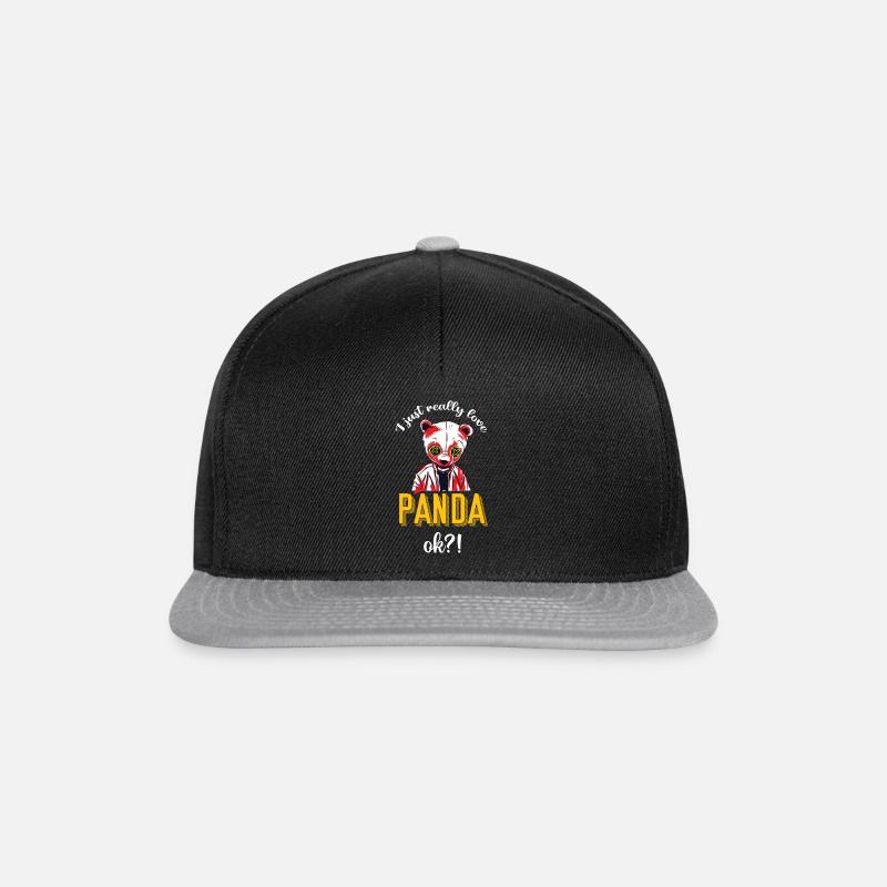 Rakas Panda Söpö Pandas Eläinten ystävät Bambu - Snapback Cap - musta/harmaa